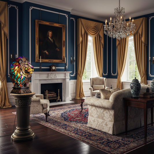 獅子|彩色玻璃燈