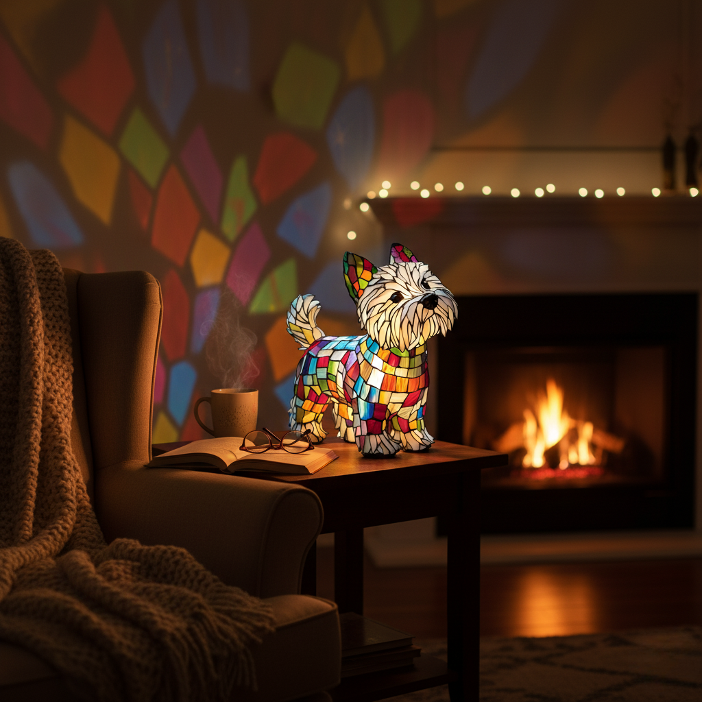 梗犬|彩色玻璃燈