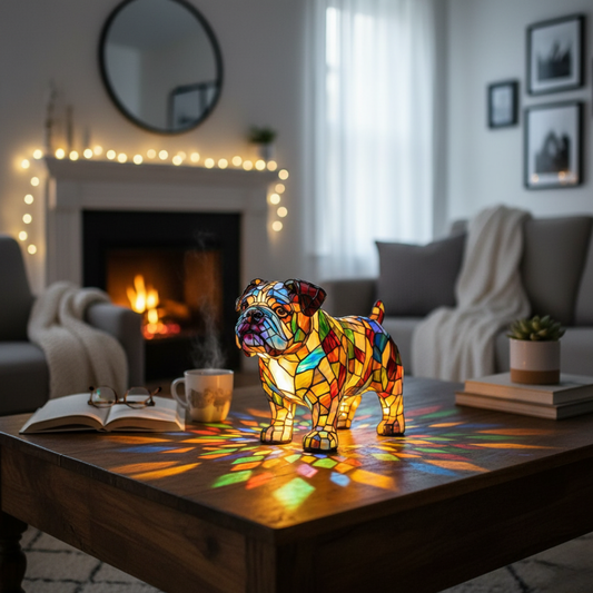 鬥牛犬|彩色玻璃燈