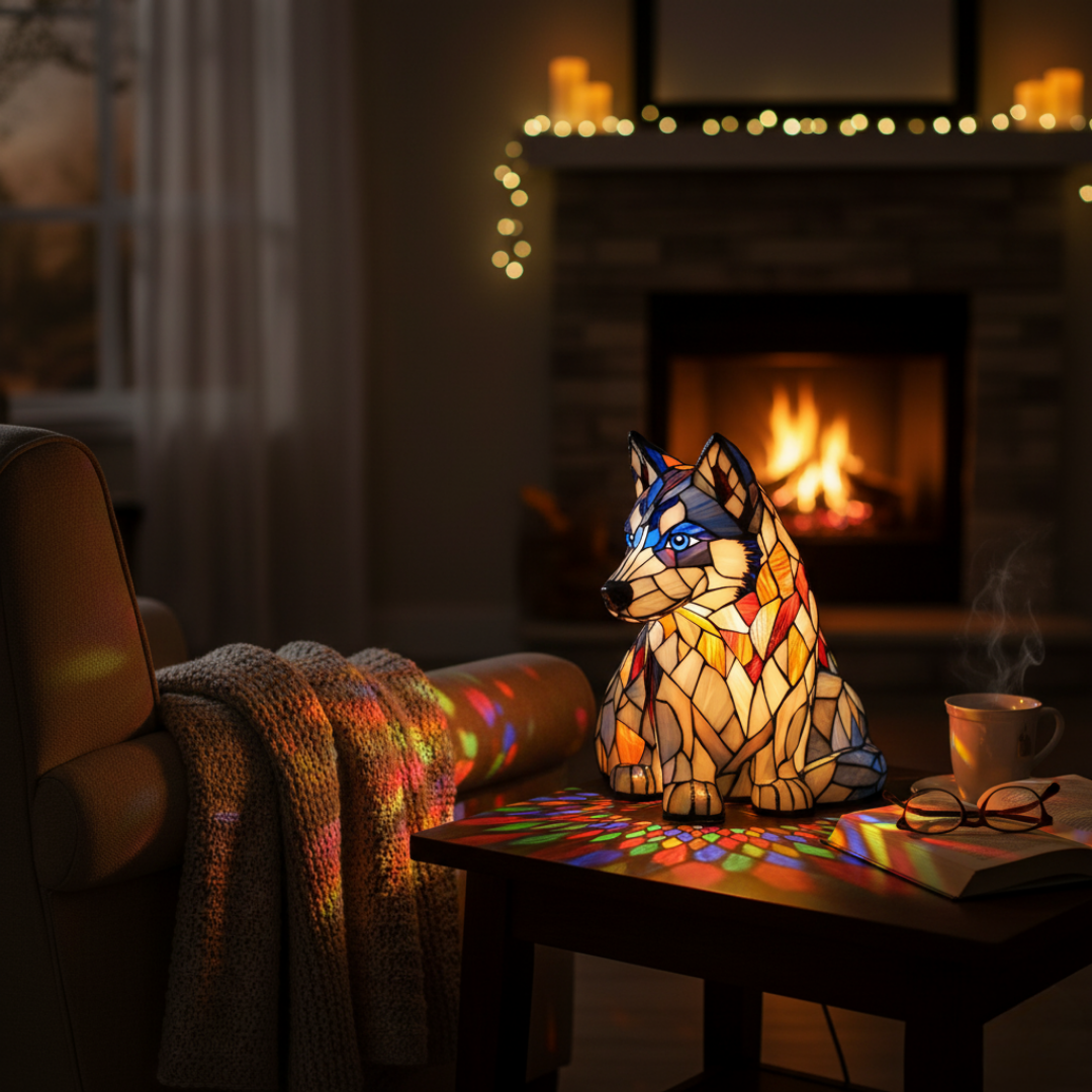 哈士奇|彩色玻璃燈