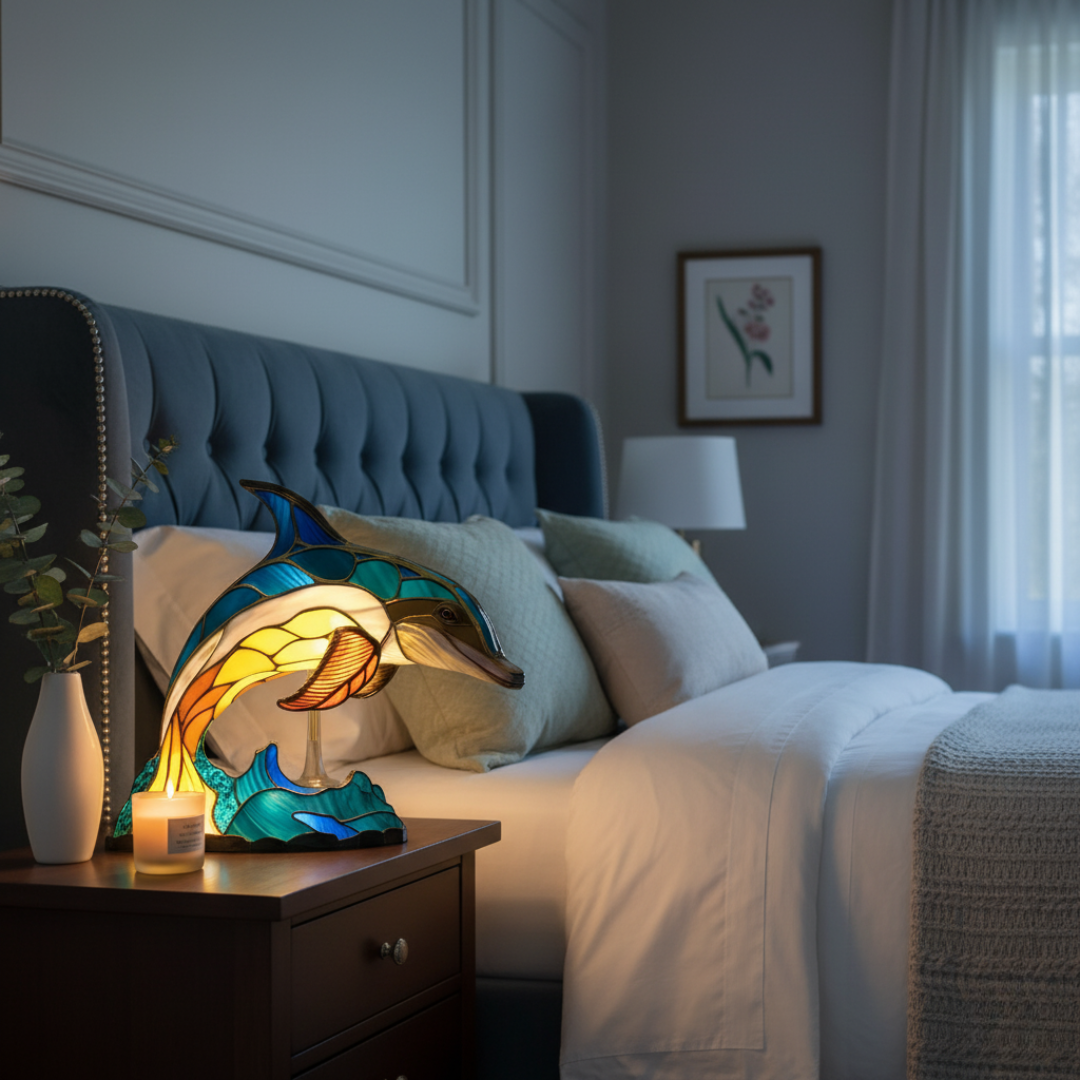 海豚｜彩色玻璃燈