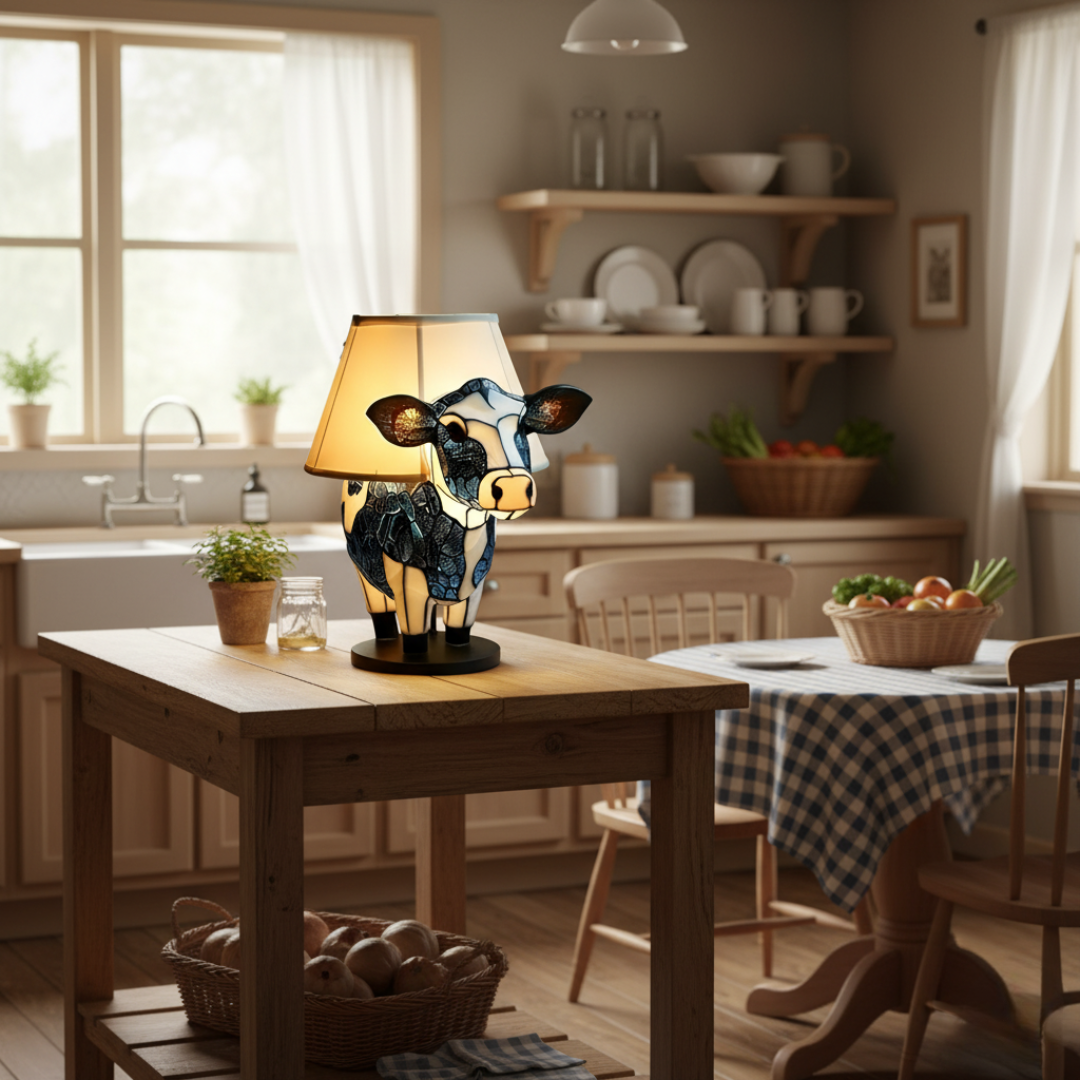 牛｜彩色玻璃燈