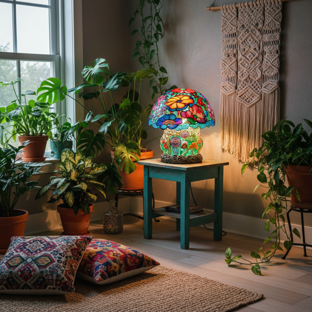 蘑菇｜彩色玻璃燈