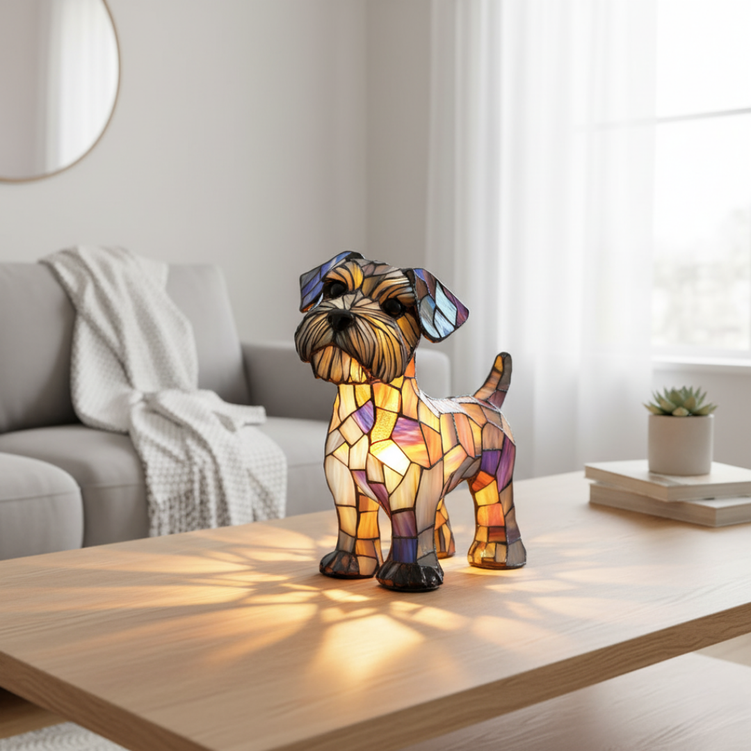 梗犬｜彩色玻璃燈