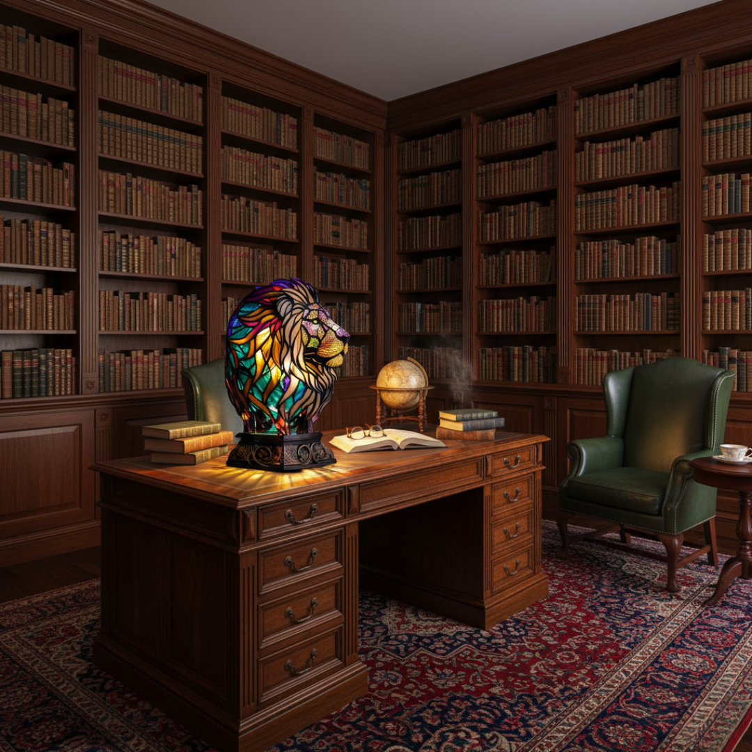 獅子｜彩色玻璃燈